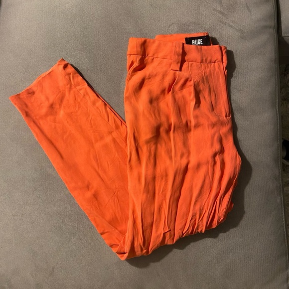 PAIGE Pants - PAIGE 100% Silk Light Pink/Orange Pants